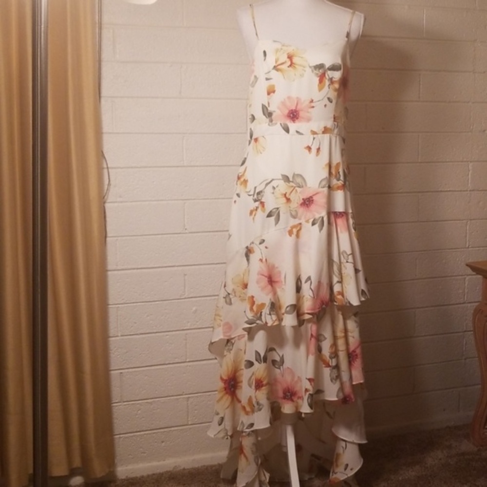 NWT Nordstrom Leith floral high low maxi dress M